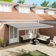Automatska uvlačiva tenda s LED svjetlima 500x300 cm, svjetlosiva