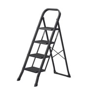 SONGMICS Sklopive ljestve s 3 stepenice, 89 x 45 x 127 cm, crne