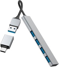 HAMA ultratanki USB-C hub 3.0 s 4 priključka, aluminijski