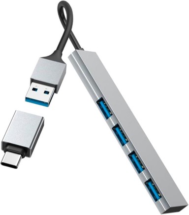 HAMA ultratanki USB-C hub 3.0 s 4 priključka, aluminijski
