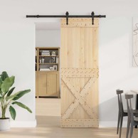Klizna vrata Narvik, 80 x 210 cm, 152,5 cm, prirodna i crna