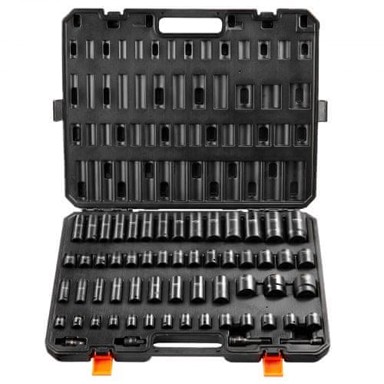 VEVOR Set udarnih nasadnih ključeva, 59 kom, 510x410x65 mm, crni