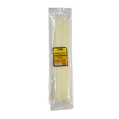 TEMAL Kabelska vezica, plastična 4.6X350mm 50/1, bijela