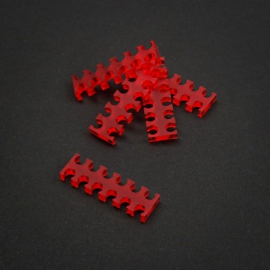 KING MOD SERVICE Organizator kablova 12-slot 3mm, mali, crveni, set od 5, ZUUV-113