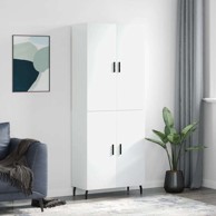 Visoka komoda bijela 69 5x34x180 cm konstruirano drvo , vrata