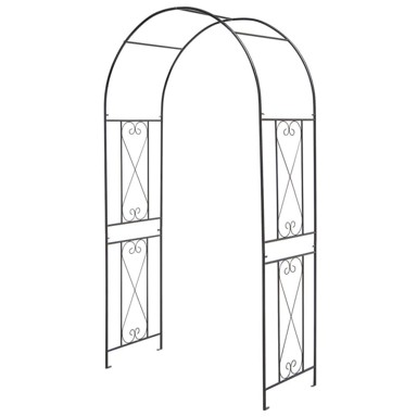 NORTHIX Metalni vrtni luk za penjačice, 120 x 56 x 220 cm, crna