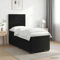 Krevet Boxspring s madracem 90x200 cm, baršun, crni
