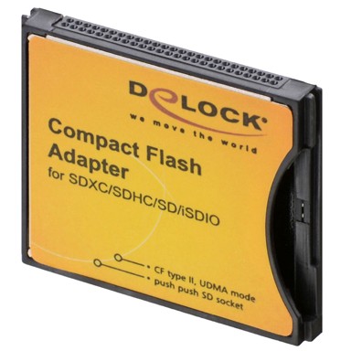 DELOCK Adapter Compact Flash CF II u SDHC/SDXC