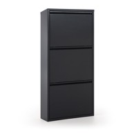 KAVE HOME Antracitni metalni cipelar s 3 preklopne ladice Rox