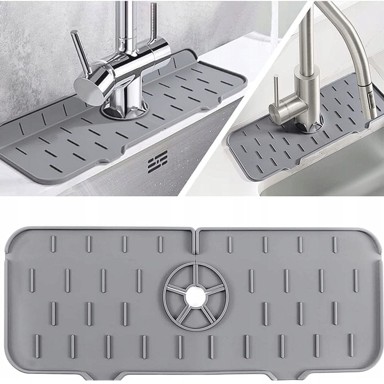 BRUNBESTE Univerzalna silikonska odvodna podloga za sudoper 36,5x14 cm BB-3247, siva