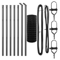 Euro ograda s 7 postova 0. 8x10 m cinkovana čelik, siva 