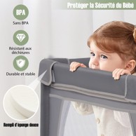 COSTWAY Ogradica za igru, 50 kuglica, 2 vrata, prozračna mreža, tamnosiva