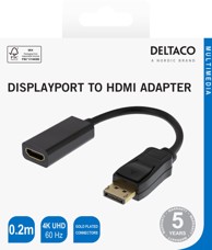 DELTACO Adapter HDMI na DisplayPort  