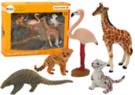 Set figura: žirafa, flamingo, slon i tigar