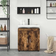 Ormarić za lavabo-umivaonik s pohranom, 60 x 34 x 63 cm, dimljeni hrast