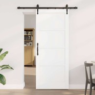 Klizna vrata Orkdal, 83 x 202 cm, masivna borovina, bijela