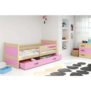 BMS Krevet Rico + ladica, 200×90 cm, PINE roza