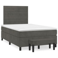 Krevet box spring s madracem tamnosivi 120 x 190 cm baršun