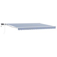 Ručni okvir tende s LED-ima, 4,5 x 3,5 m, plava i bijela, bijeli okvir