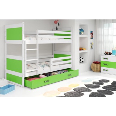 BMS Krevet Rico na kat + ladica, 200×90 cm, BIA zelena