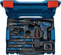 BOSCH Set akumulatorske bušilice i ručnog alata GSR 12V-15, plava