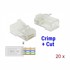 DELOCK RJ45 konektor CAT.6 UTP 86453, za krimpanje i rezanje, 20 kom