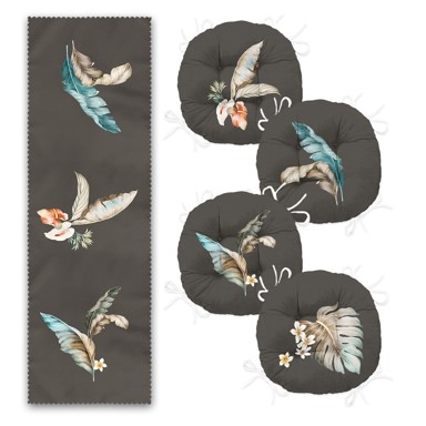 MILA HOME Set od 4 jastuka za sjedenje i nadstolnjaka