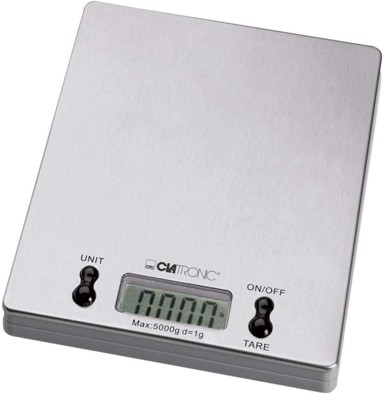 CLATRONIC Digitalna kuhinjska vaga, inox, 5 kg, preciznost 1 g