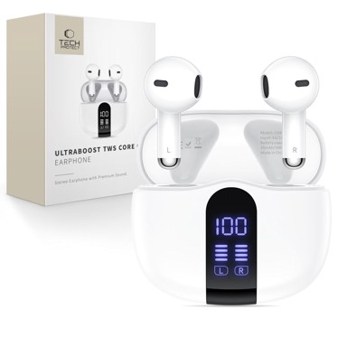 TECH-PROTECT® Bežične Slušalice Ultraboost TWS Core G2, bijele