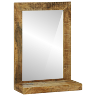 Ogledalo za kupaonicu 50x22x70 cm masivno hrapavo drvo manga