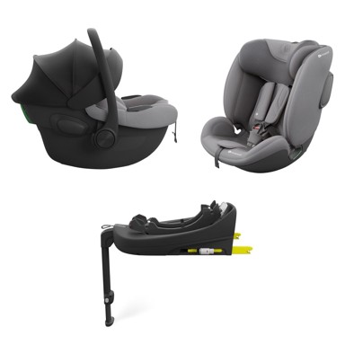 KINDERKRAFT Endura autosjedalica 3u1 modularni sustav, autosjedalice + baza, siva