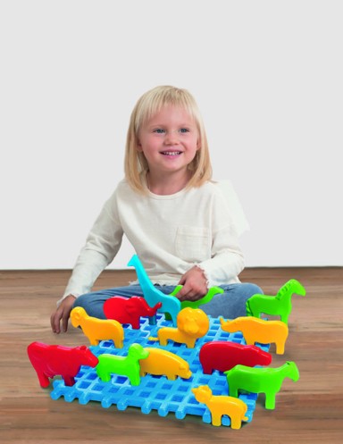 MARIOINEX Set Waffle kockica, mali ZOO, 14 kom