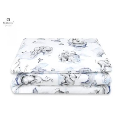 MIMINU Standard navlaka za posteljinu 2 dijela 120x90 cm, motiv slonići, plava 