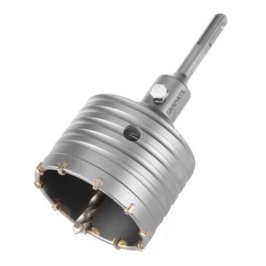 TOPEX Karbidna kruna s SDS Plus adapterom i pilotnim svrdlom, 80 mm