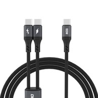 DUDAO 2u1 L3F kabel 2x USB-C – 2x USB-C, 100 W, 1,2 m, crni
