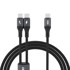 DUDAO 2u1 L3F kabel 2x USB-C – 2x USB-C, 100 W, 1,2 m, crni