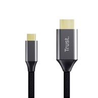 TRUST Kabel Calyx, USB-C na HDMI, Full HD/Ultra HD 4K, 200 cm, crni