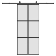 Klizna vrata s priborom od kaljenog stakla i aluminija mat 90x205 cm