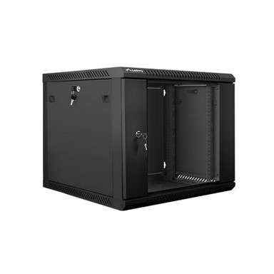 LANBERG Ormar za ugradnju na zid 19'', 9U, 600x600mm, staklena vrata, crni