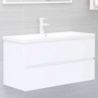 Ormarić s ugrađenim lavabo-umivaonikom, 90 x 38.5 x 45 cm, konstruirano drvo, bijela
