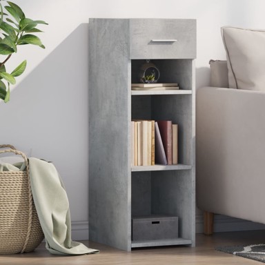 Komoda siva boja betona 30x42,5x93 cm od konstruiranog drva