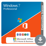 MICROSOFT Licenca WINDOWS 7 PROFESSIONAL + MS Office 2013 HOME AND BUSINESS ESD KOMBO