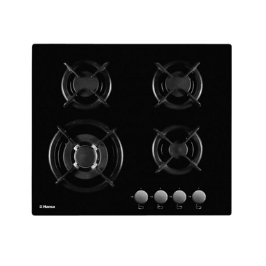 HANSA Ploča za kuhanje BHKS6113, staklokeramika, 4 x plin, wok plamenik