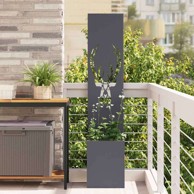 Dekorativna pregrada za vrt 32 x 140 cm hladno valjana čelična, antracit