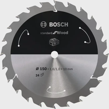 BOSCH List kružne pile Standard for Wood 150 mm 24Z (10 mm rupa, za ručne akumulatorske pile)