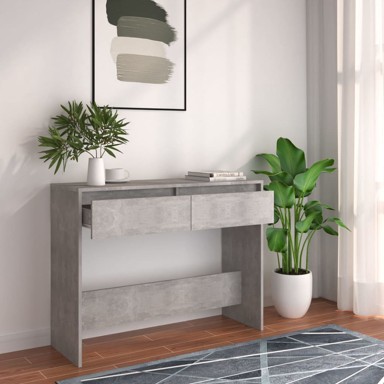 Konzolni stol siva boja betona 100 x 35 x 76,5 cm od iverice