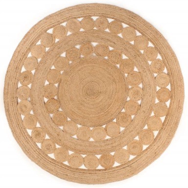 Ukrasni pleteni tepih od jute, 210 cm, okrugli