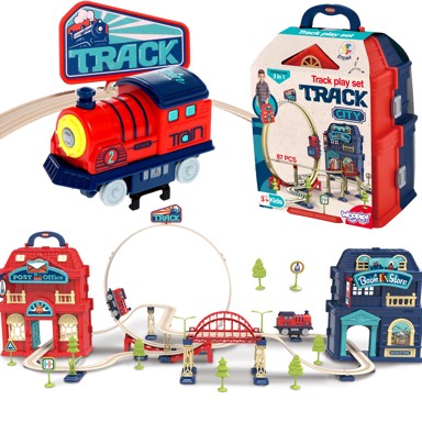 WOOPIE TOYS Električni vlak 2u1, 87 elemenata, dužina 3.5 m