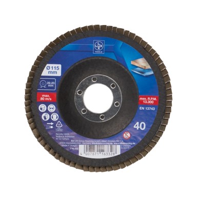 LUX TOOLS Brusna ploča, lamelirana, 115mm, K40