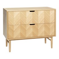 Komoda od hrastovine s ladicama Hübsch Herringbone
